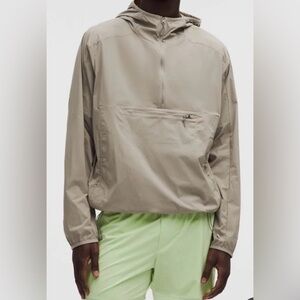 Lululemon running anorak pullover hoodie tan warm ash gray xs